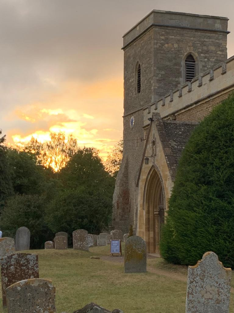 Church at dusk